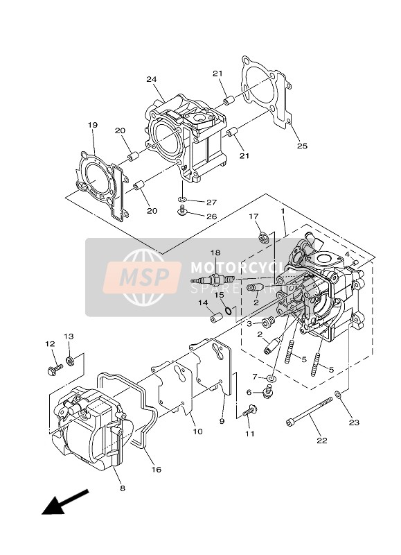 Yamaha MW125A 2016 Culasse pour un 2016 Yamaha MW125A